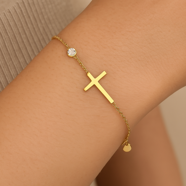 Pulseira de Ouro com Charme Espiritual
