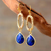 Brincos em Lapis Lazuli em Forma de Gota