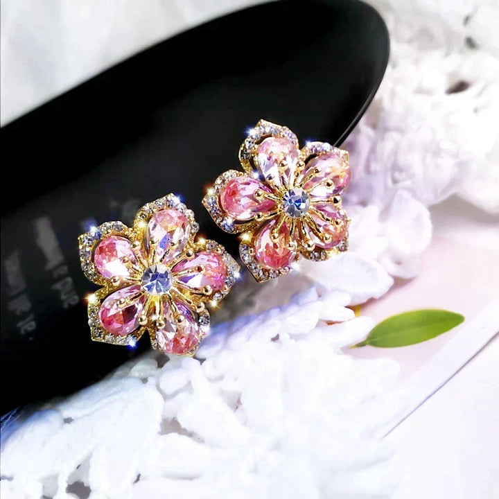 Brincos de Zircônia Multicoloridos em Prata Esterlina