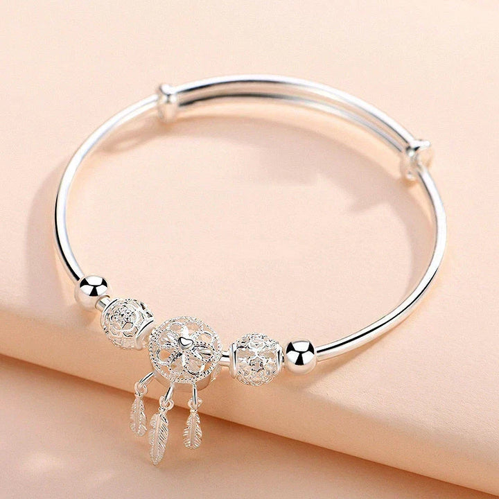 Pulseira Ajustável de Apanhador de Sonhos em Prata 925