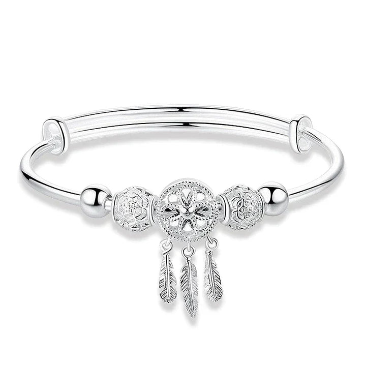Pulseira Ajustável de Apanhador de Sonhos em Prata 925