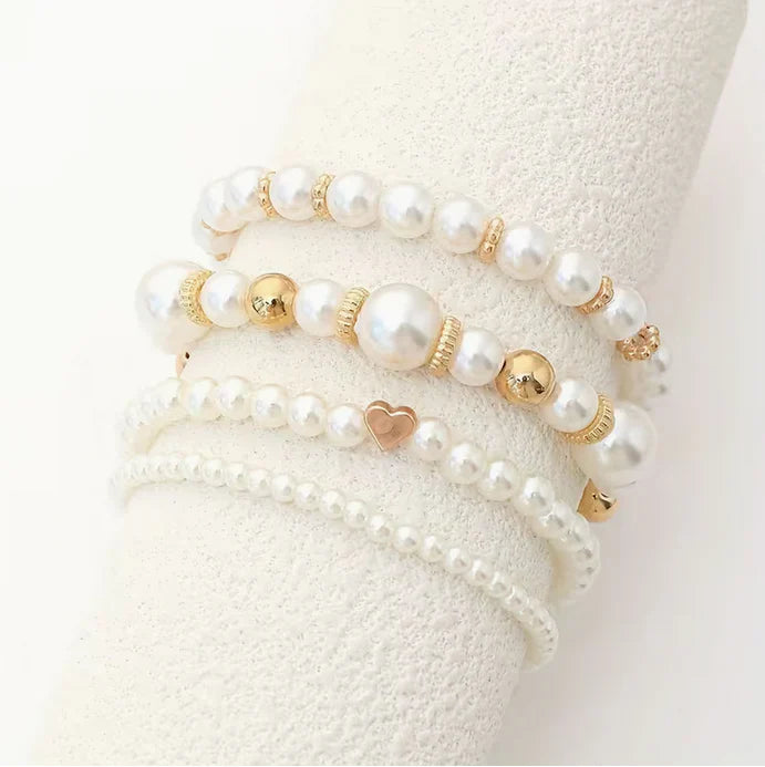 Conjunto de Quatro Pulseiras Pérola