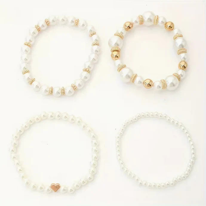 Conjunto de Quatro Pulseiras Pérola