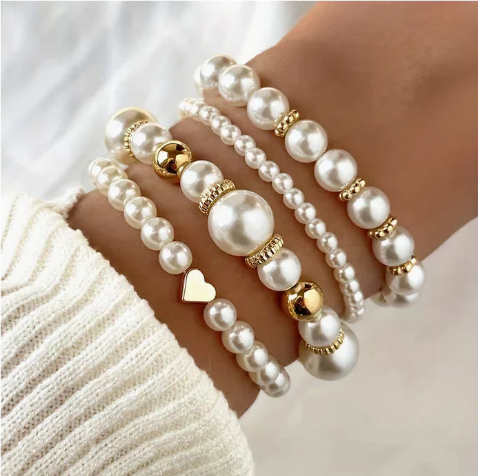 Conjunto de Quatro Pulseiras Pérola