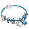 Pulseira Oceano + Charms incluídos em Couro e Prata | Joias Sustentáveis Inspiradas no Oceano
