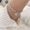 Pulseira Elegante em Prata com Coração