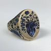 Anel Vintage Dourado Blue Blossom