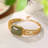 Pulseira Bangle de Borboleta Oca em Ouro Vintage Verde
