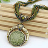 Colar de Pendurante de Cristal Verde Vintage