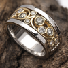 Anel Vintage de Ouro e Prata com Zircônia de Hera